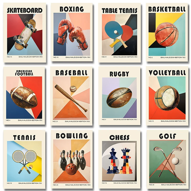 Table Tennis Live - (Çerçevesiz)(Çerçevesiz)Vintage Golf, Masa Tenisi, Basketbol, Ragbi,