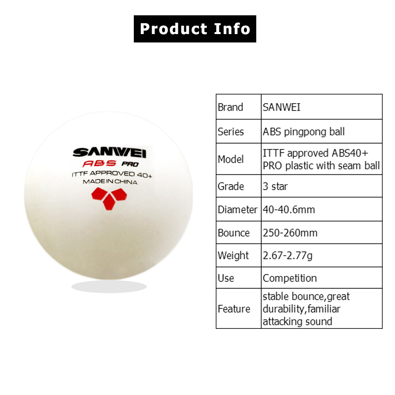 SANWEI ABS PRO 3-Star 40 + mas - Table Tennis Tournament incelemesi ve fiyatı